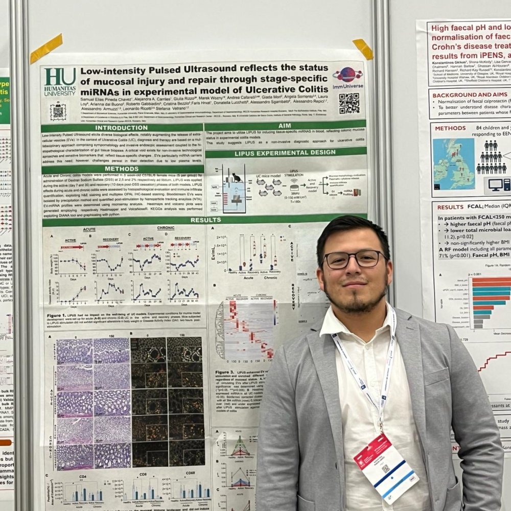 ECCO 2024: ImmUniverse partner HUNIMED presents a poster on ‘Low-Intensity Pulsed Ultrasound reflects the status of mucosal injury and repair through stage-specific miRNAs in experimental model of Ulcerative Colitis’